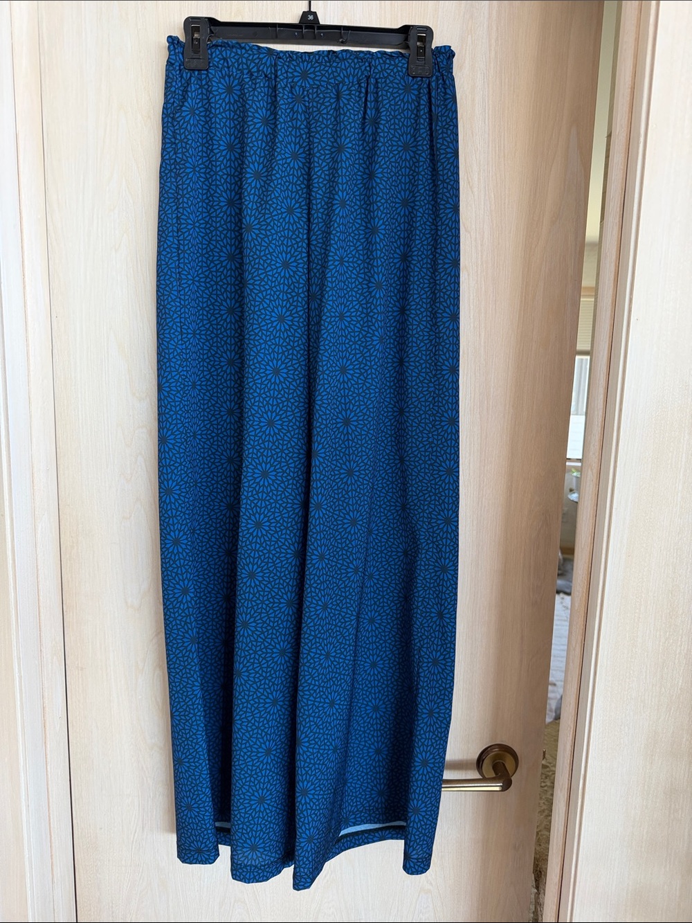 Kokoon Wide Leg Pants in Deep Blue Geometric Print